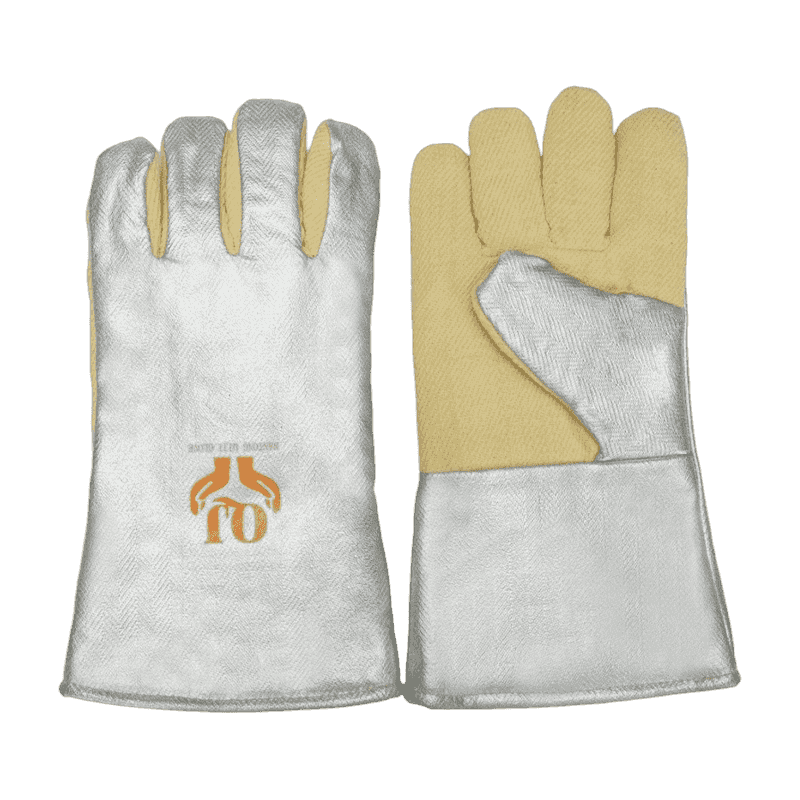 Alumiinisoitu aramidilämmönsuojaus hansikka Alumiinisoitu aramidilämmönsuojaus hansikka